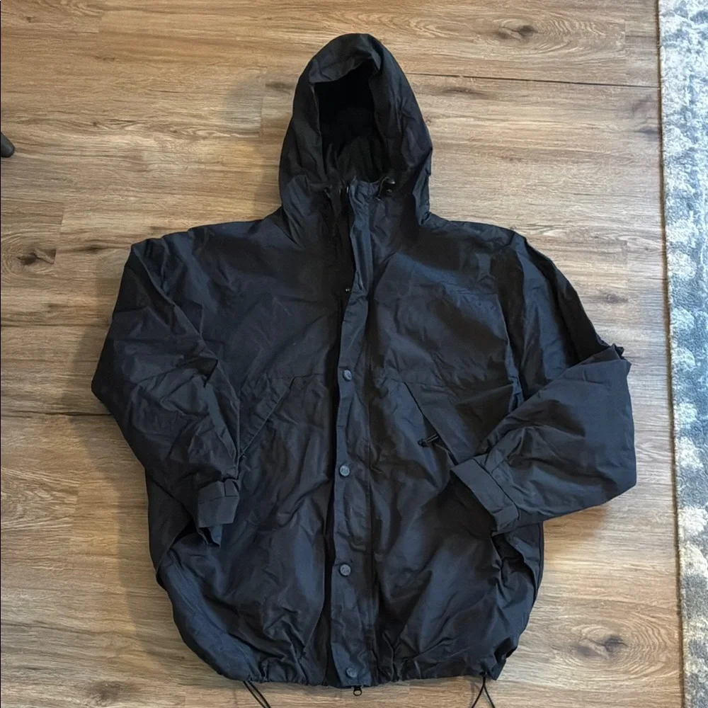 Port Authority Black Men’s 3-in-1 Windbreaker & Vest Combo Jacket with Hood